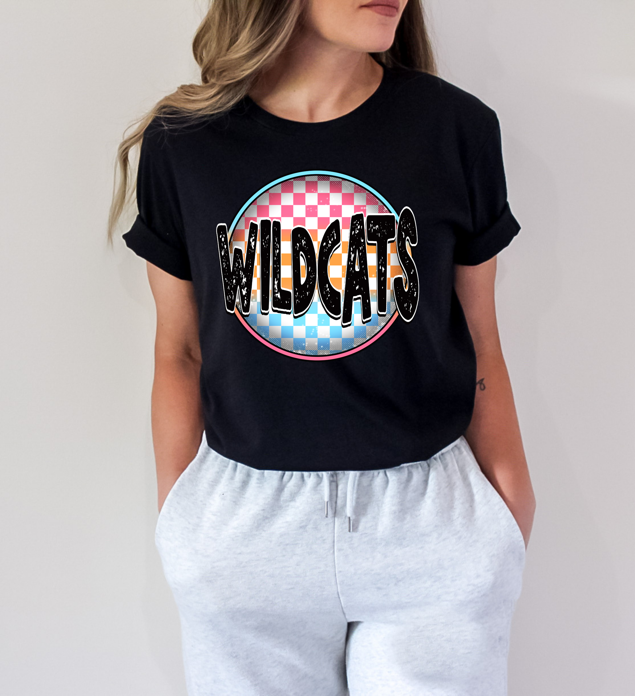 Wildcats Checkered Circle