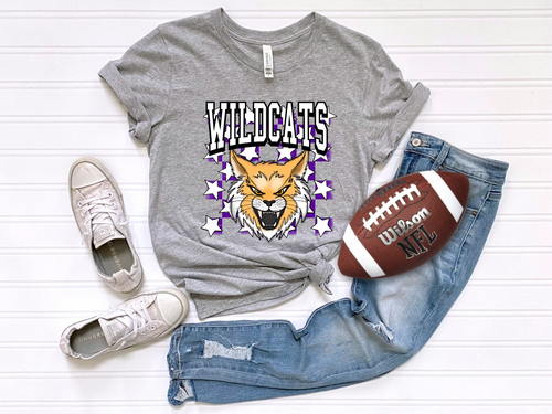 Load image 1 in gallery view. Checkered Wildcats Purple