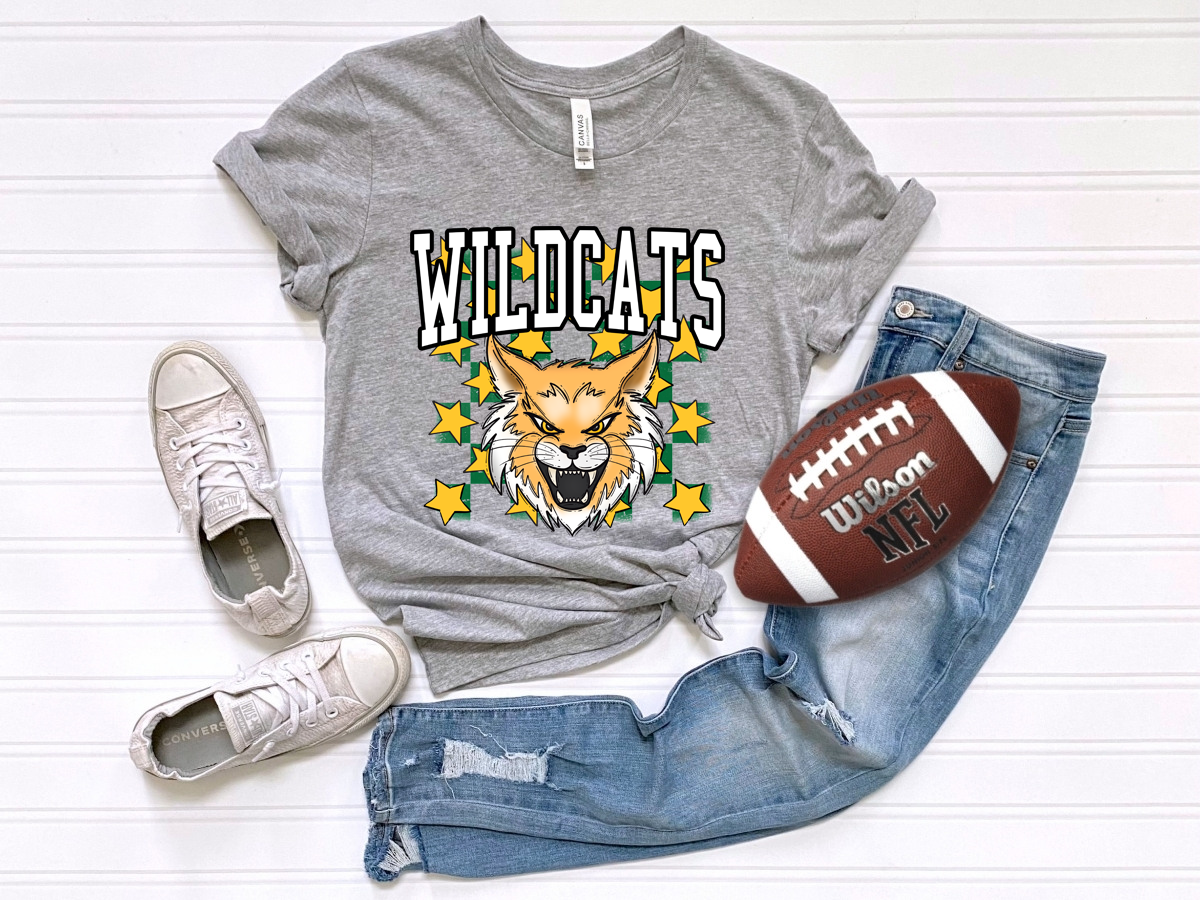 Checkered Wildcats Green/Yellow