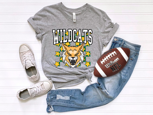 Load image 1 in gallery view. Checkered Wildcats Green/Yellow