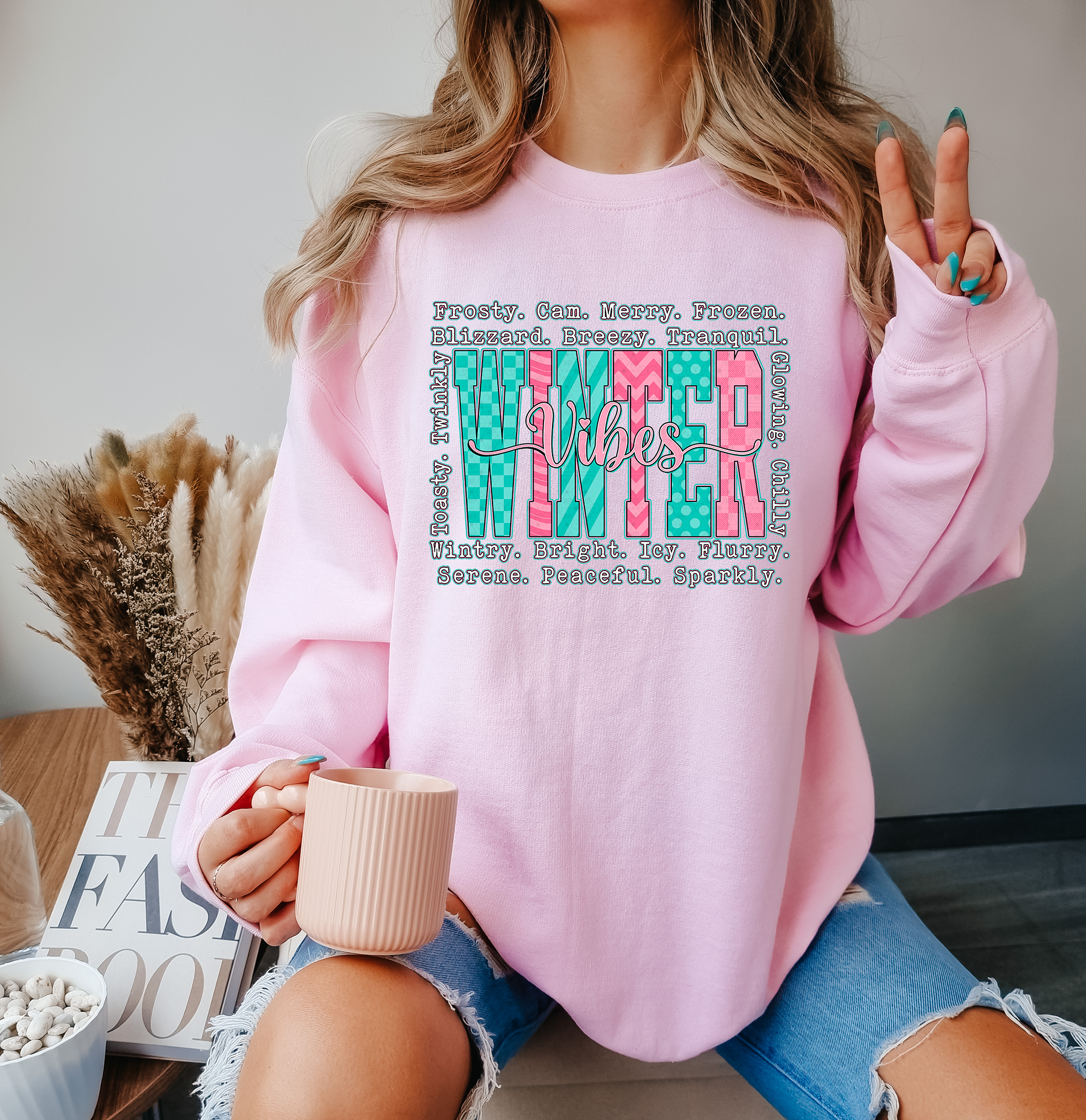 Teal and Pink Winter Vibes