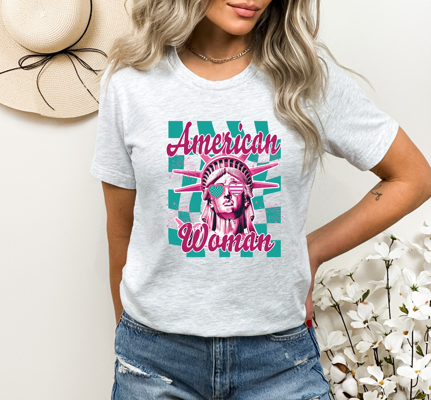 Checkered American Woman