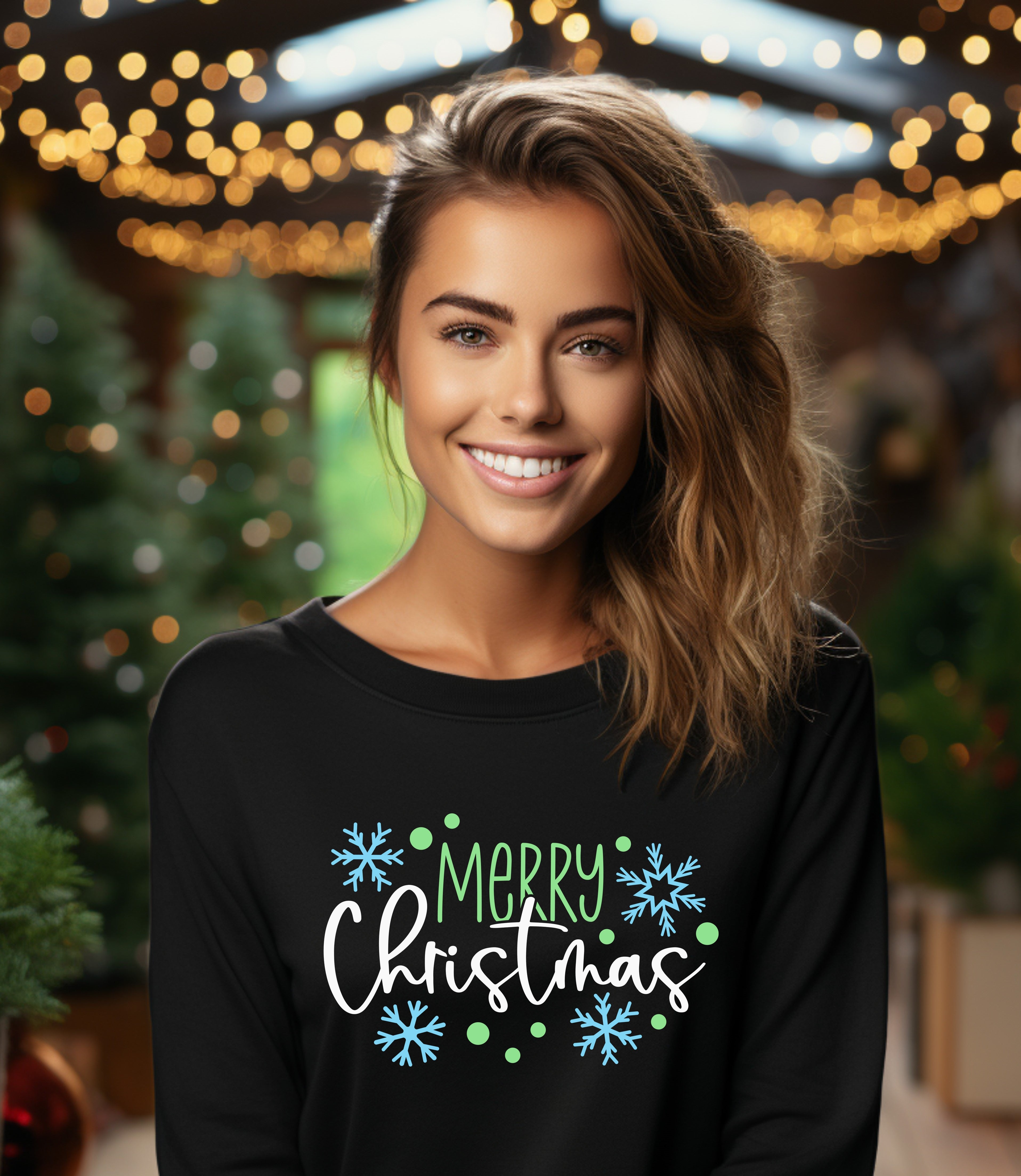 Merry Christmas Green and Blue