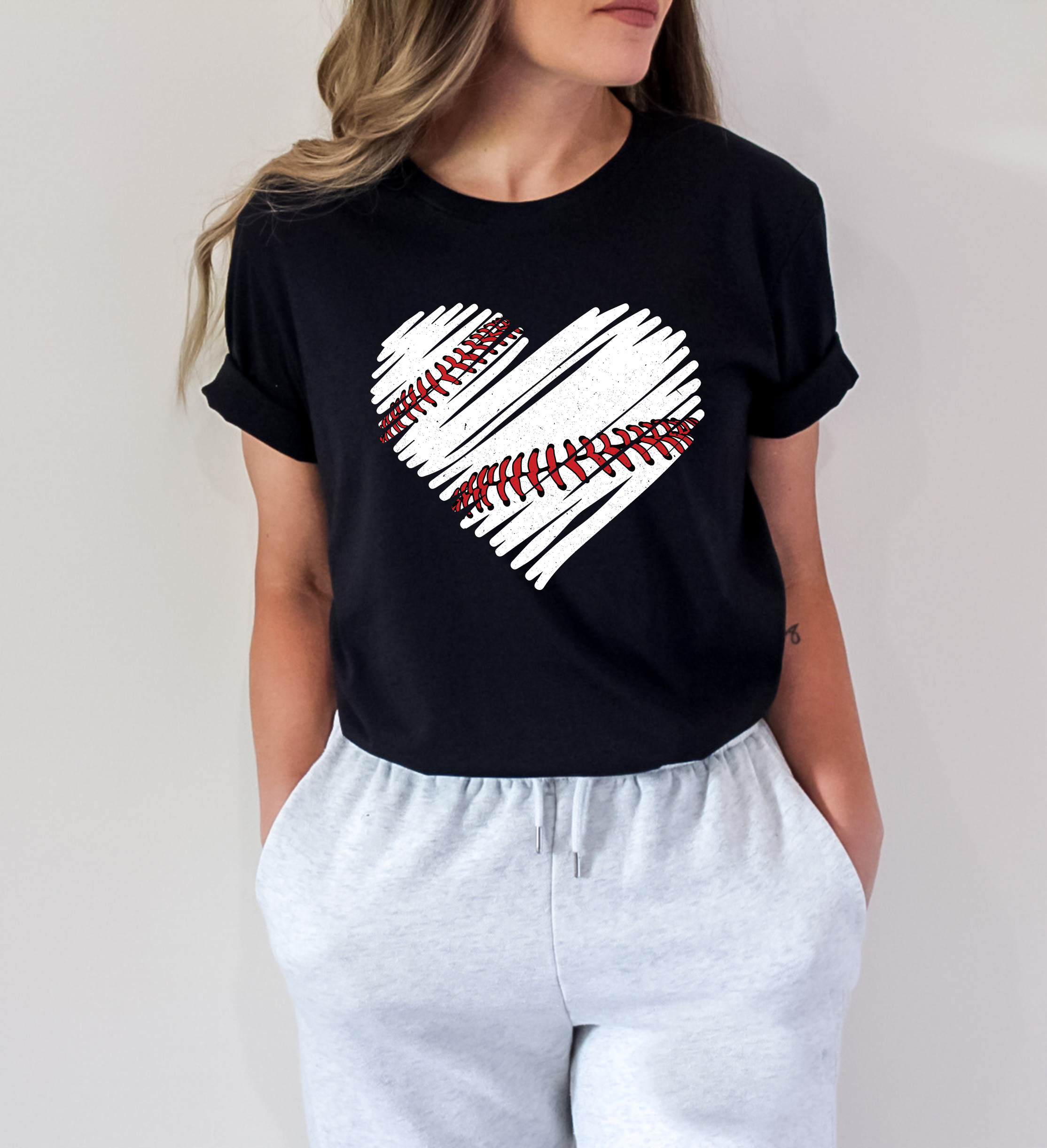 Distressed Heart Baseball