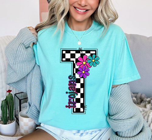 Load image 1 in gallery view. Checkered T Trojans