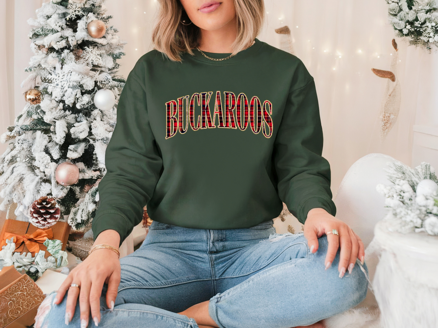 Christmas Red and Gold Outline Mascot