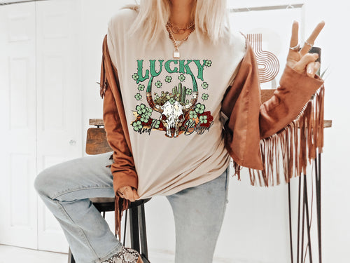 Load image 1 in gallery view. Lucky And Blessed Western