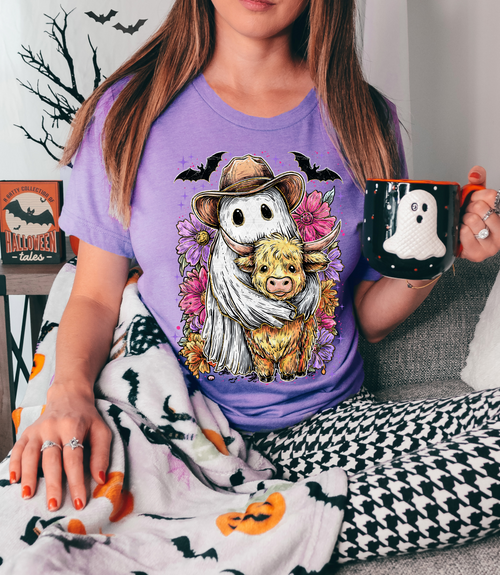 Load image 1 in gallery view. Highland Cow with Ghost