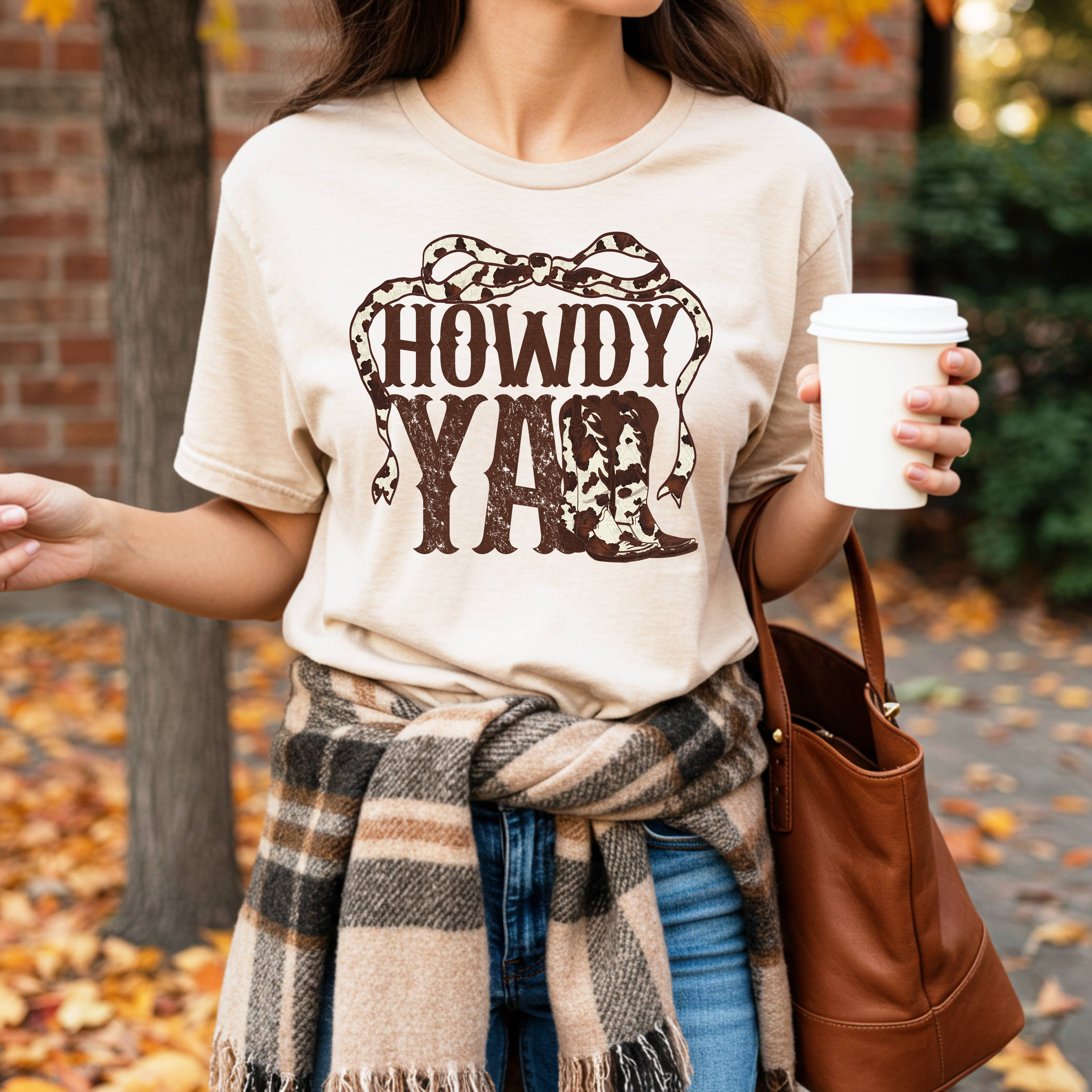 Howdy Y'all Cowhide Bow