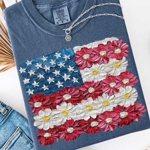 Load image 1 in gallery view. Painted Daisy Flag
