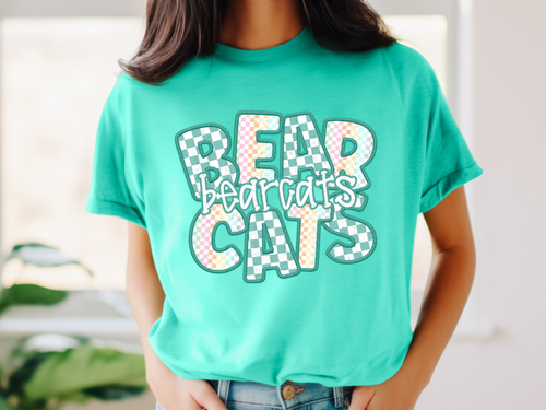 Load image 1 in gallery view. Checkered Teal Bearcats