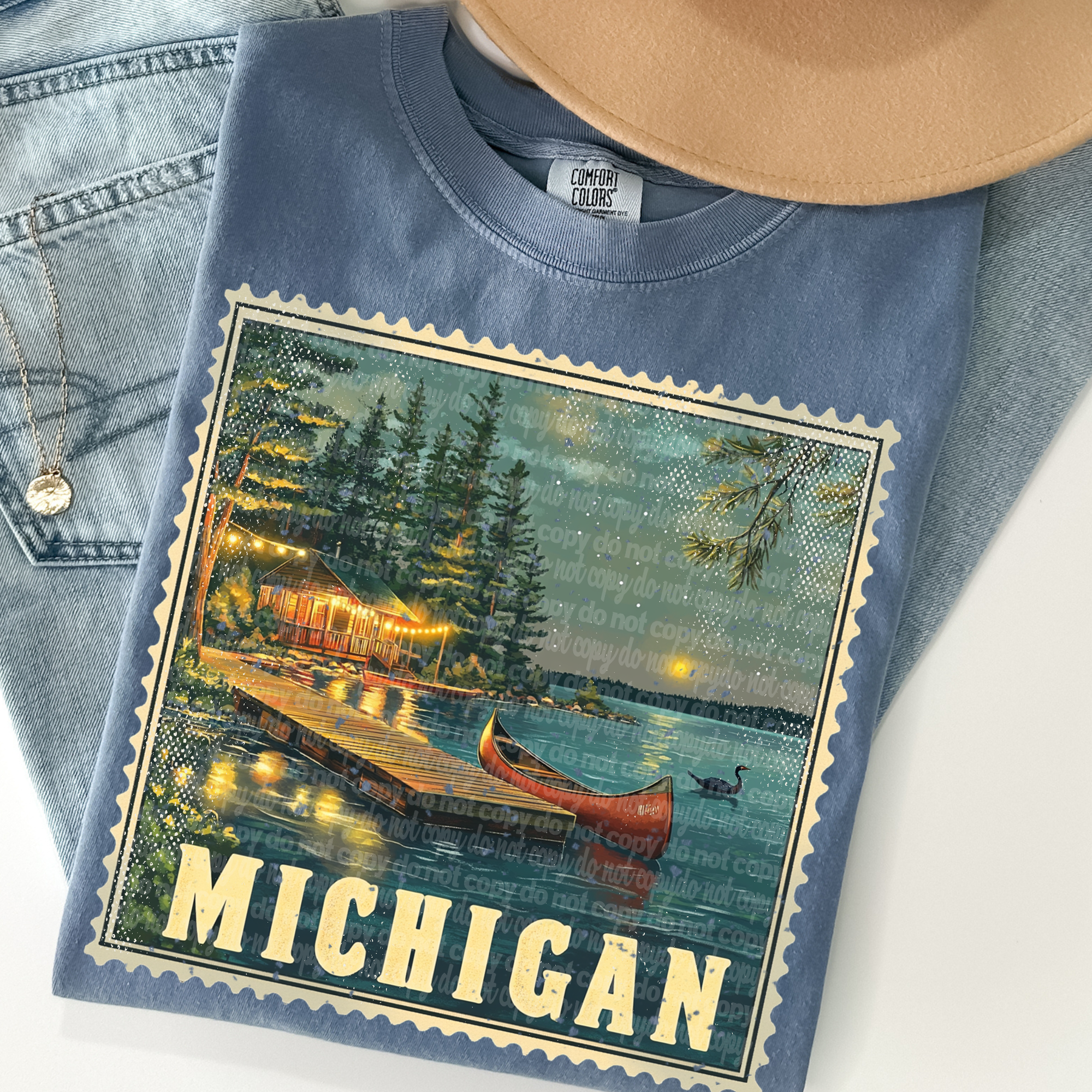 Vintage Stamp Michigan