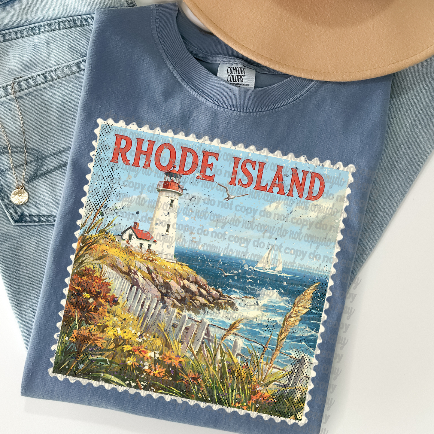 Vintage Stamp Rhode Island