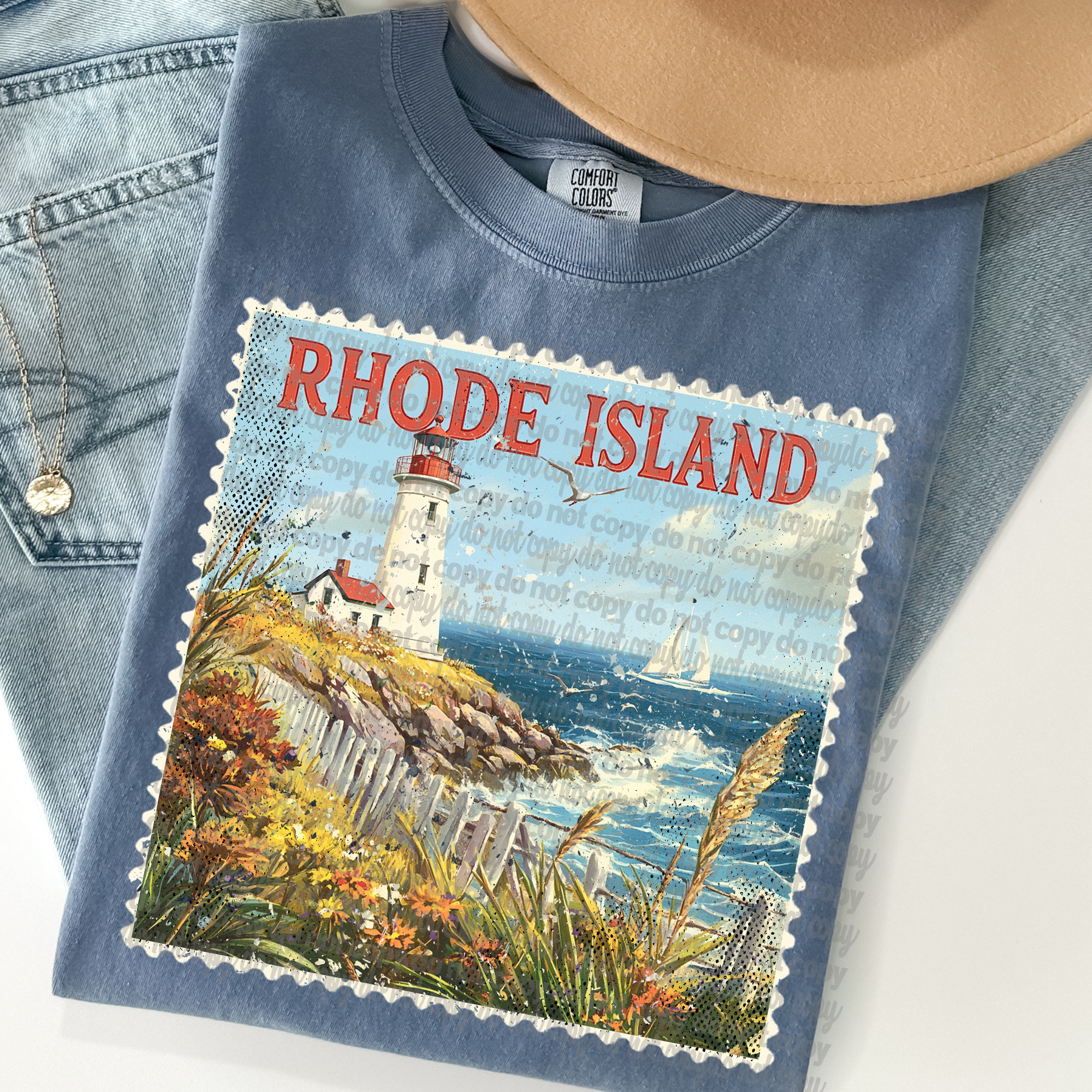 Vintage Stamp Rhode Island